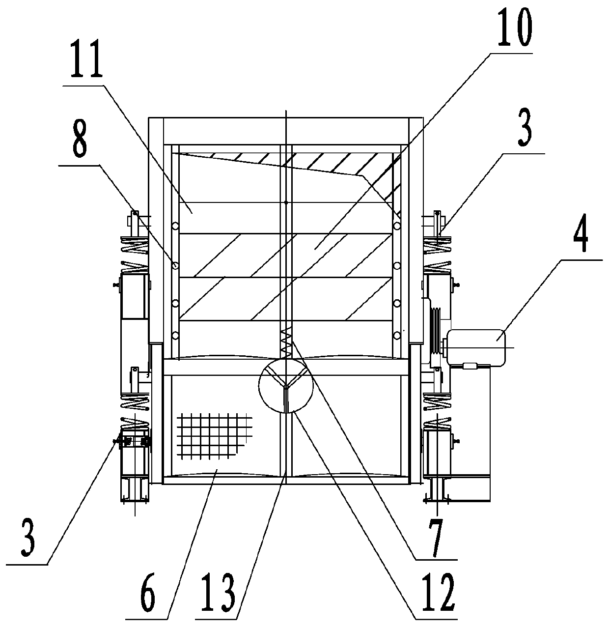 A magnetic ore dry separation grading vibrating screen