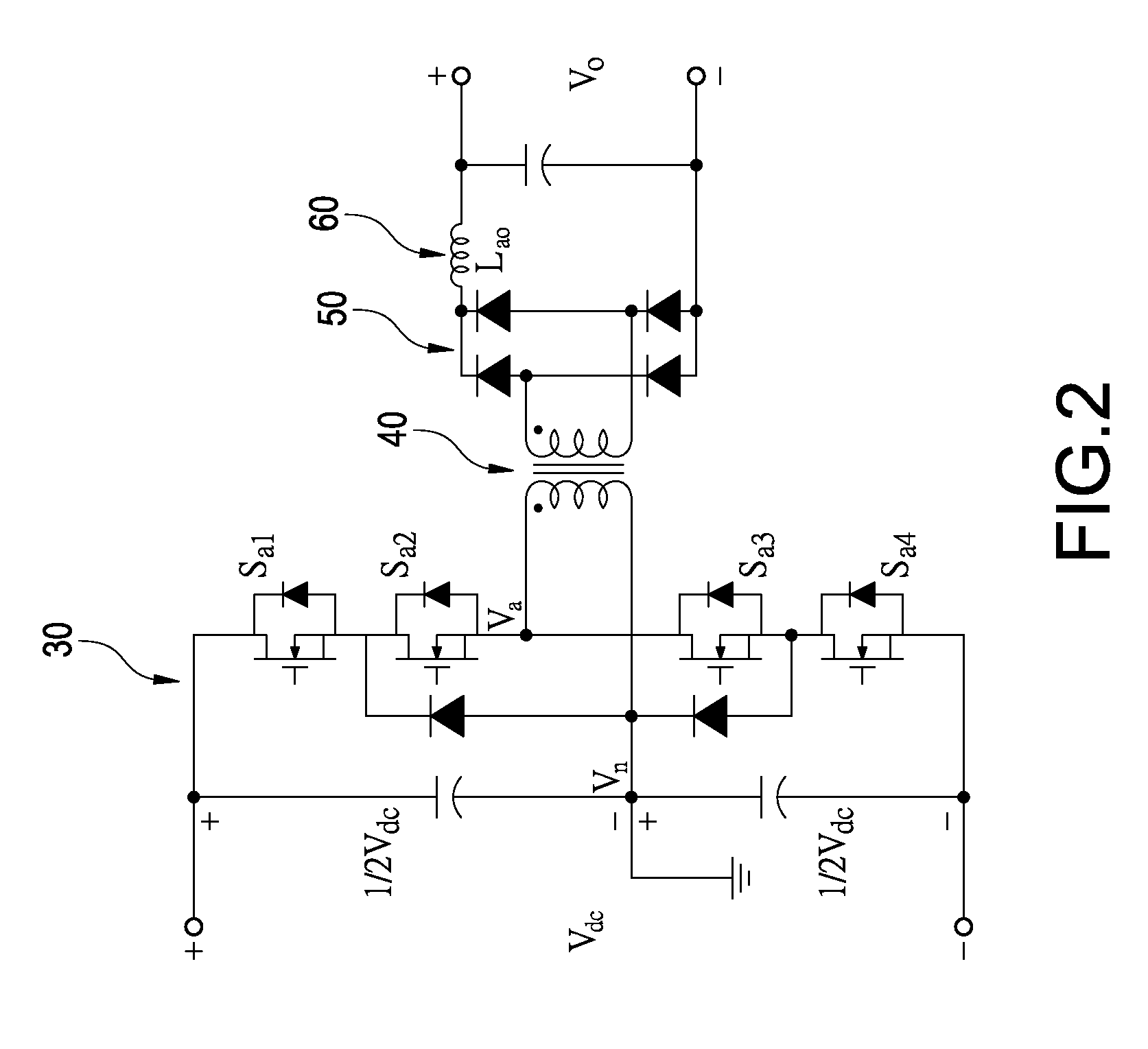 Three-phase power supply with three-phase three-level dc/dc converter