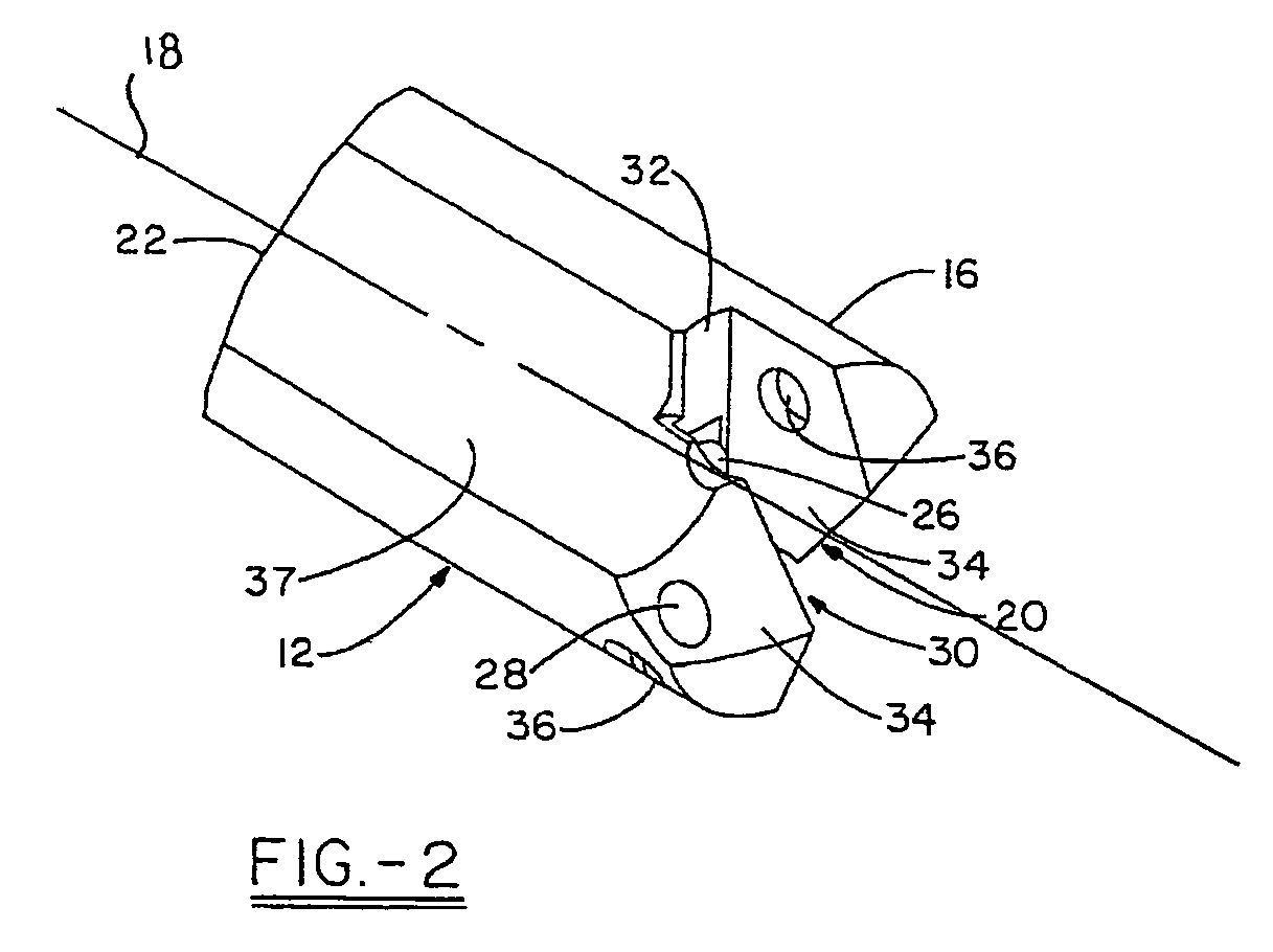 Spade drill insert having helical margins