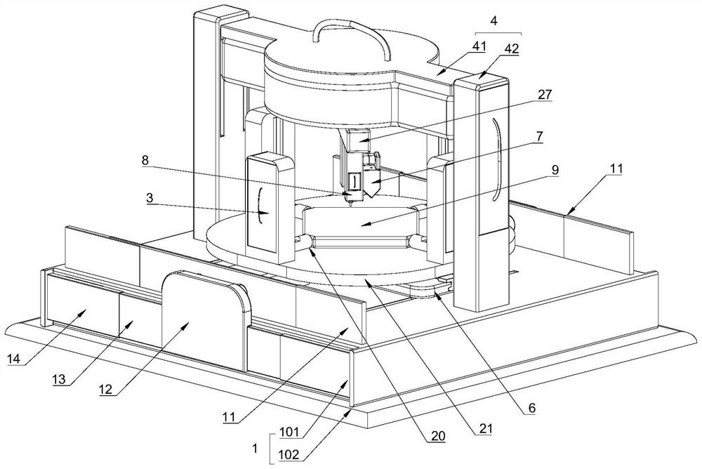 Additive and subtractive synchronous machining method and device for component with spatial curved surface