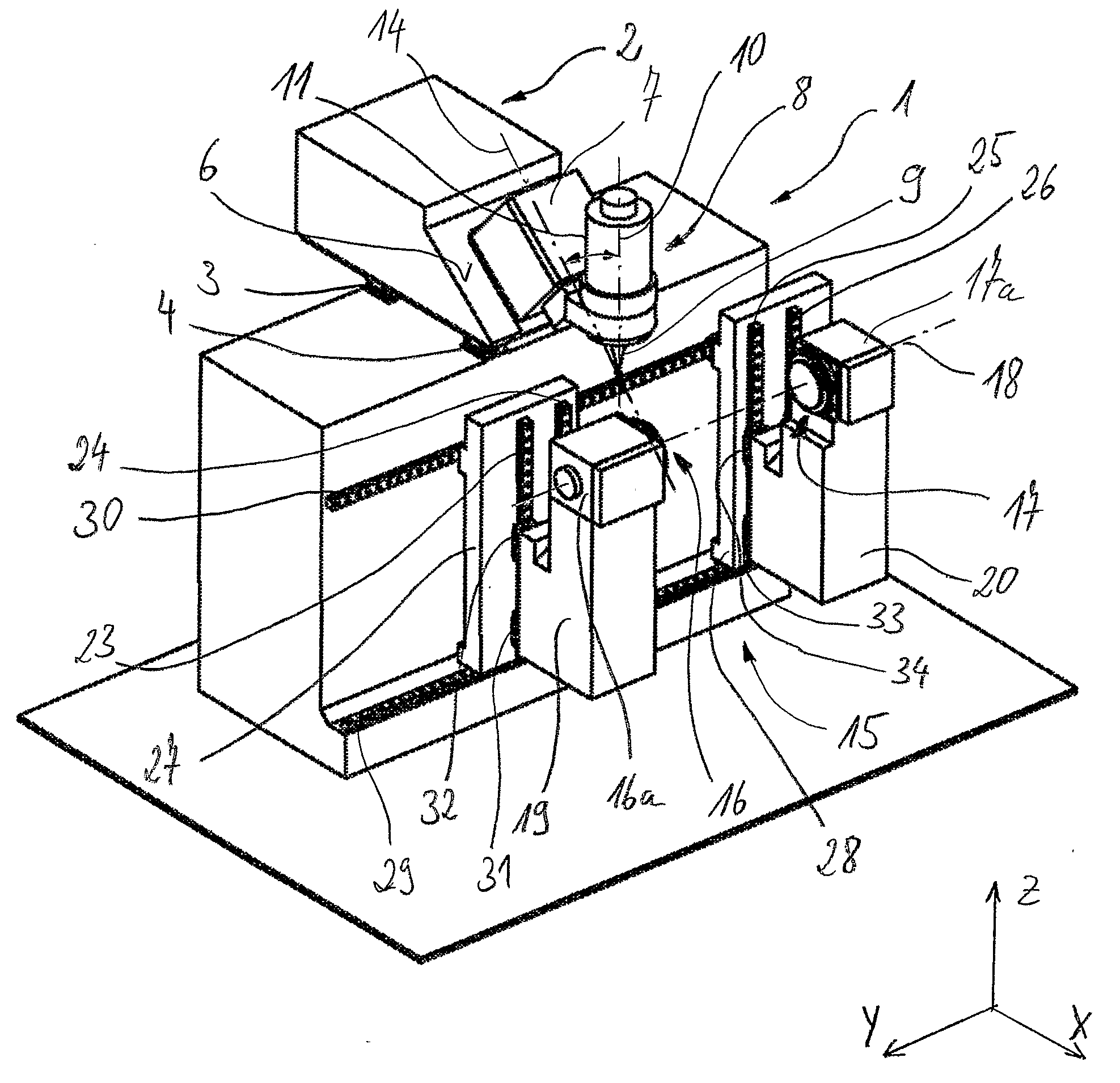 Machine Tool with Two Clamp Points on Separate Carriages