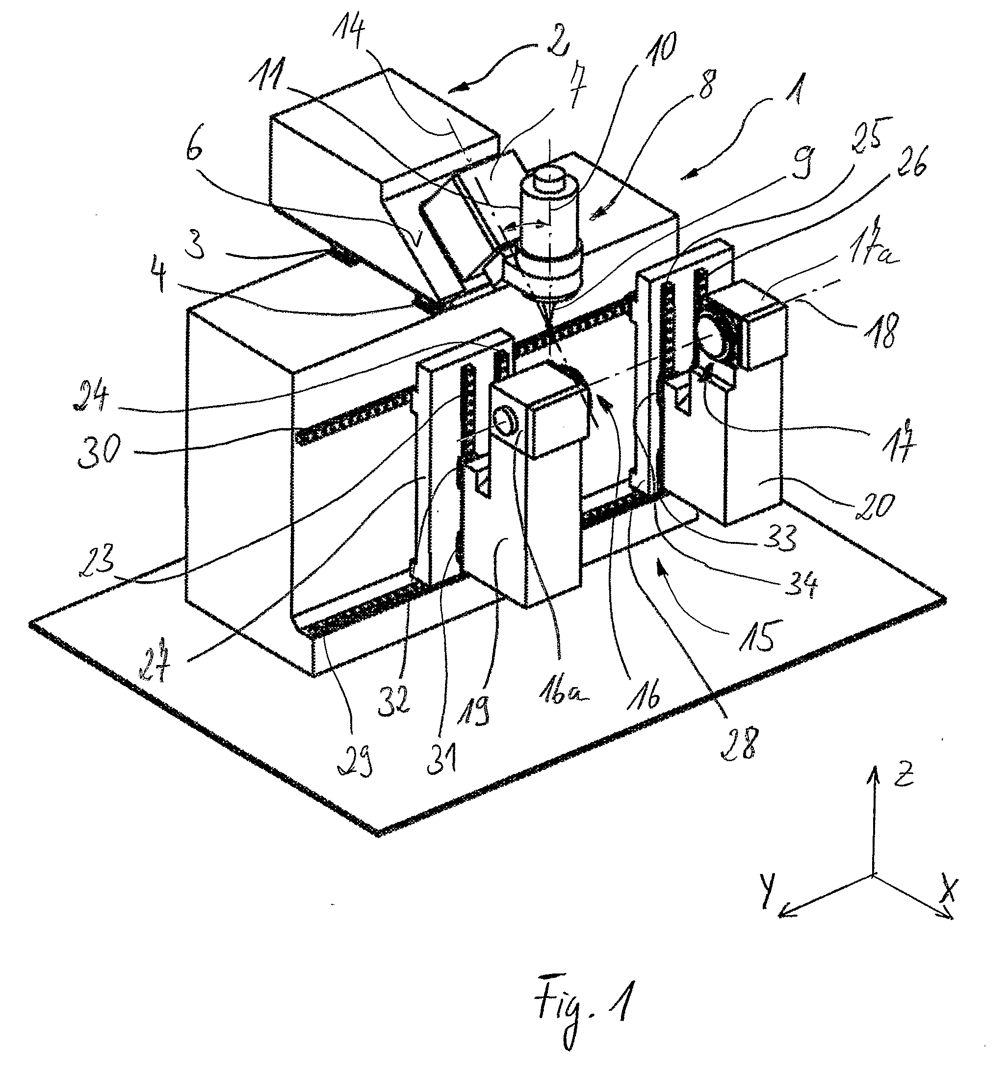 Machine Tool with Two Clamp Points on Separate Carriages