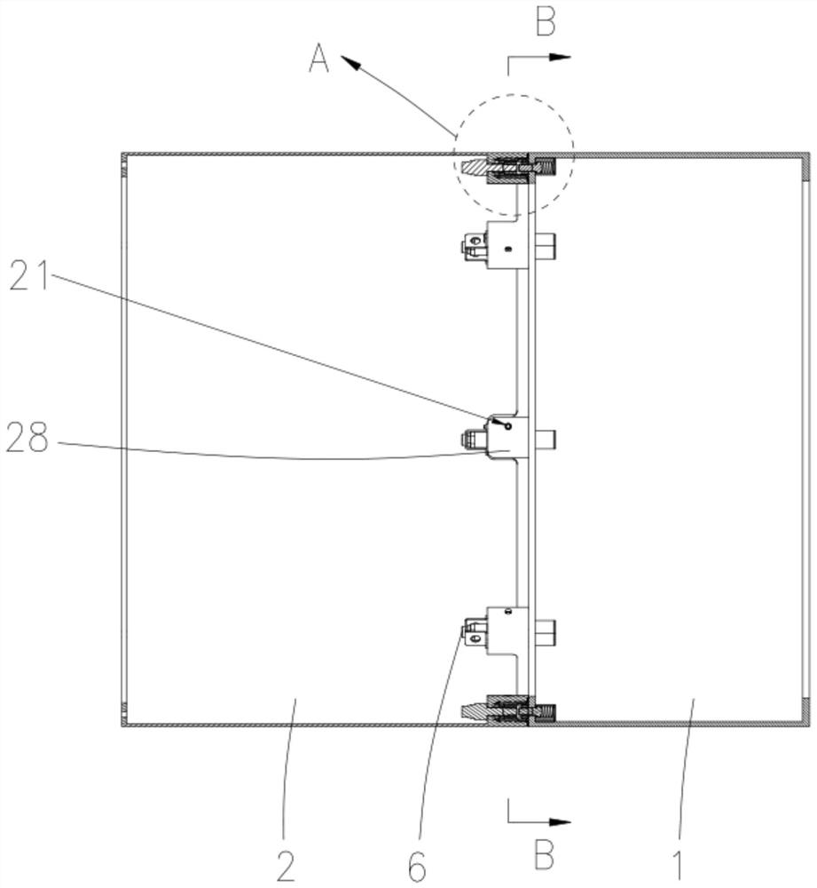 Cabin section connecting structure and aircraft