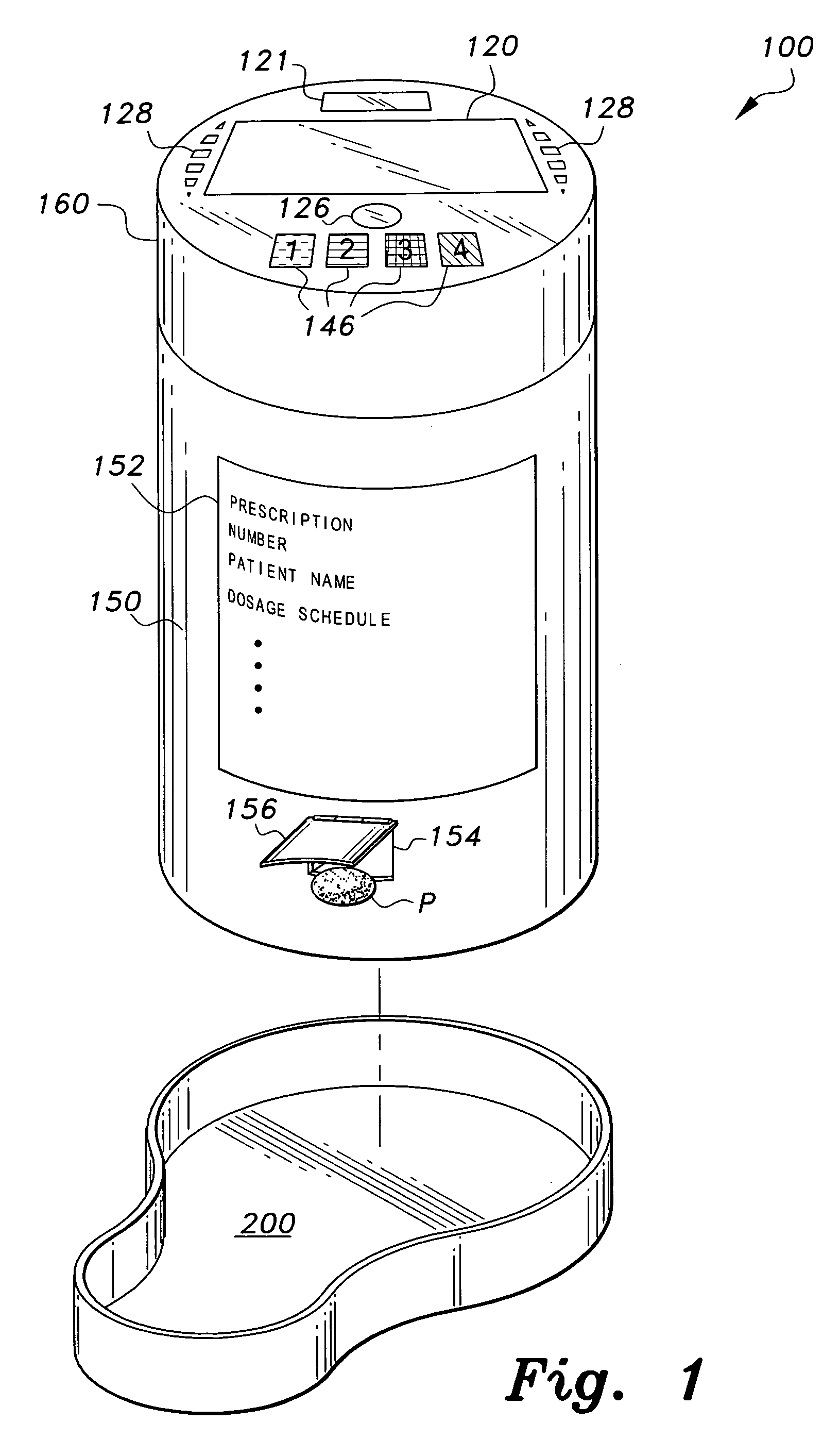 Electronic pill dispenser