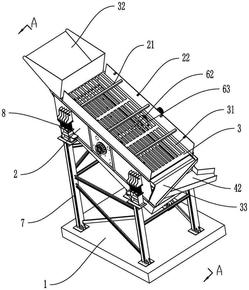 Vibration screening and cleaning machine for tegillarca granosa