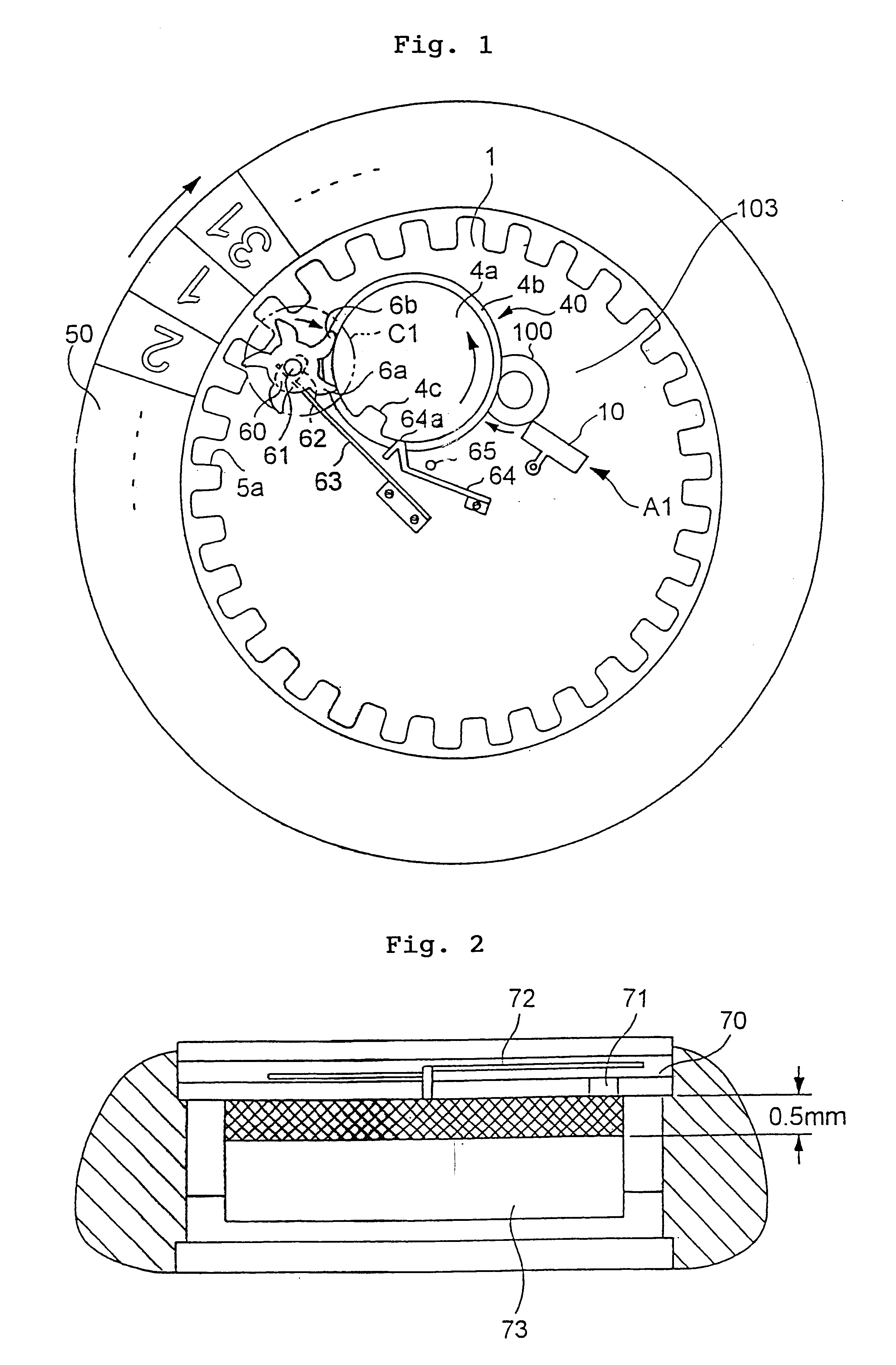 Piezoelectric actuator, time piece, and portable device