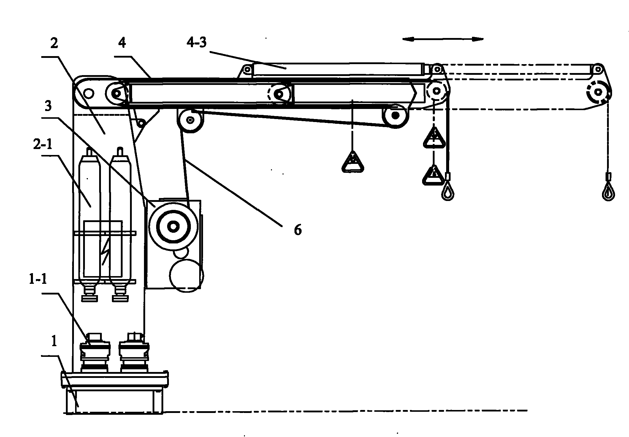 Telescopic boat davit