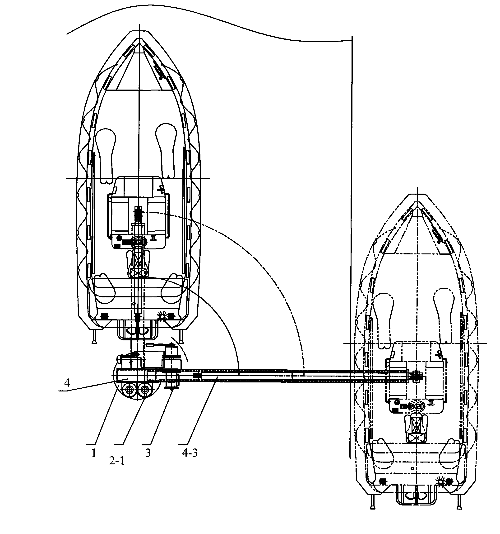 Telescopic boat davit