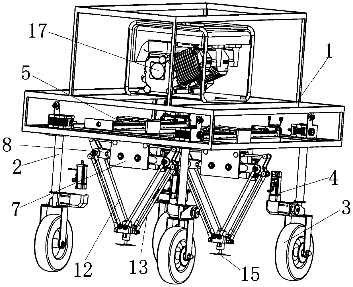 Three-freedom-degree weeding robot