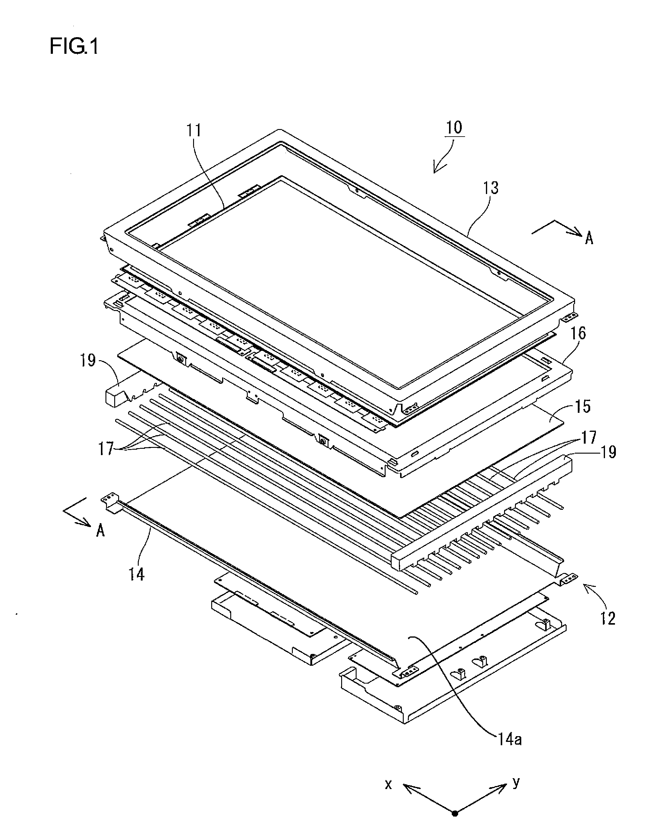 Optical member, lighting device for display device, display device and television receiver