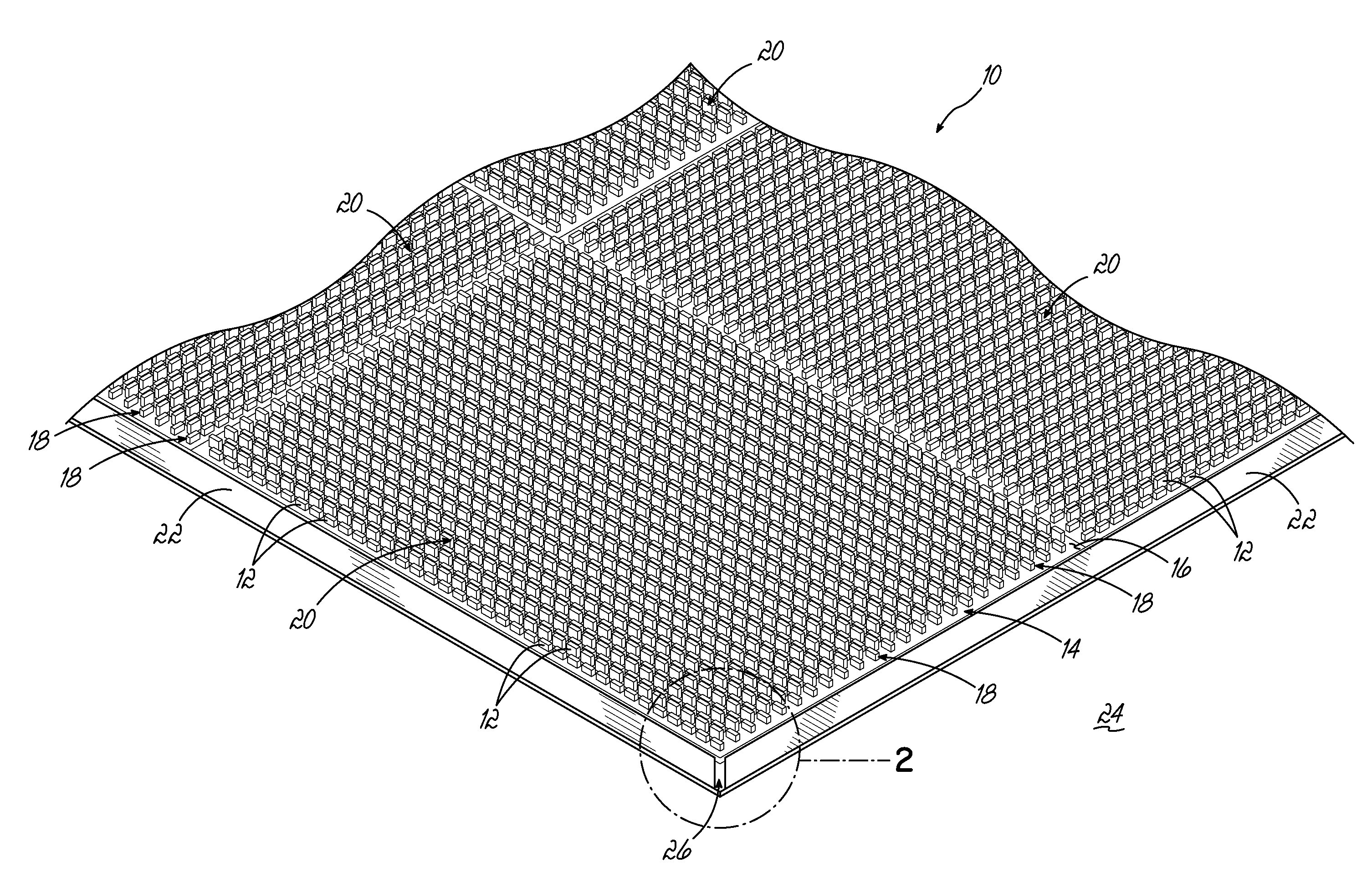 Slip resistant mat with stabilizing projections