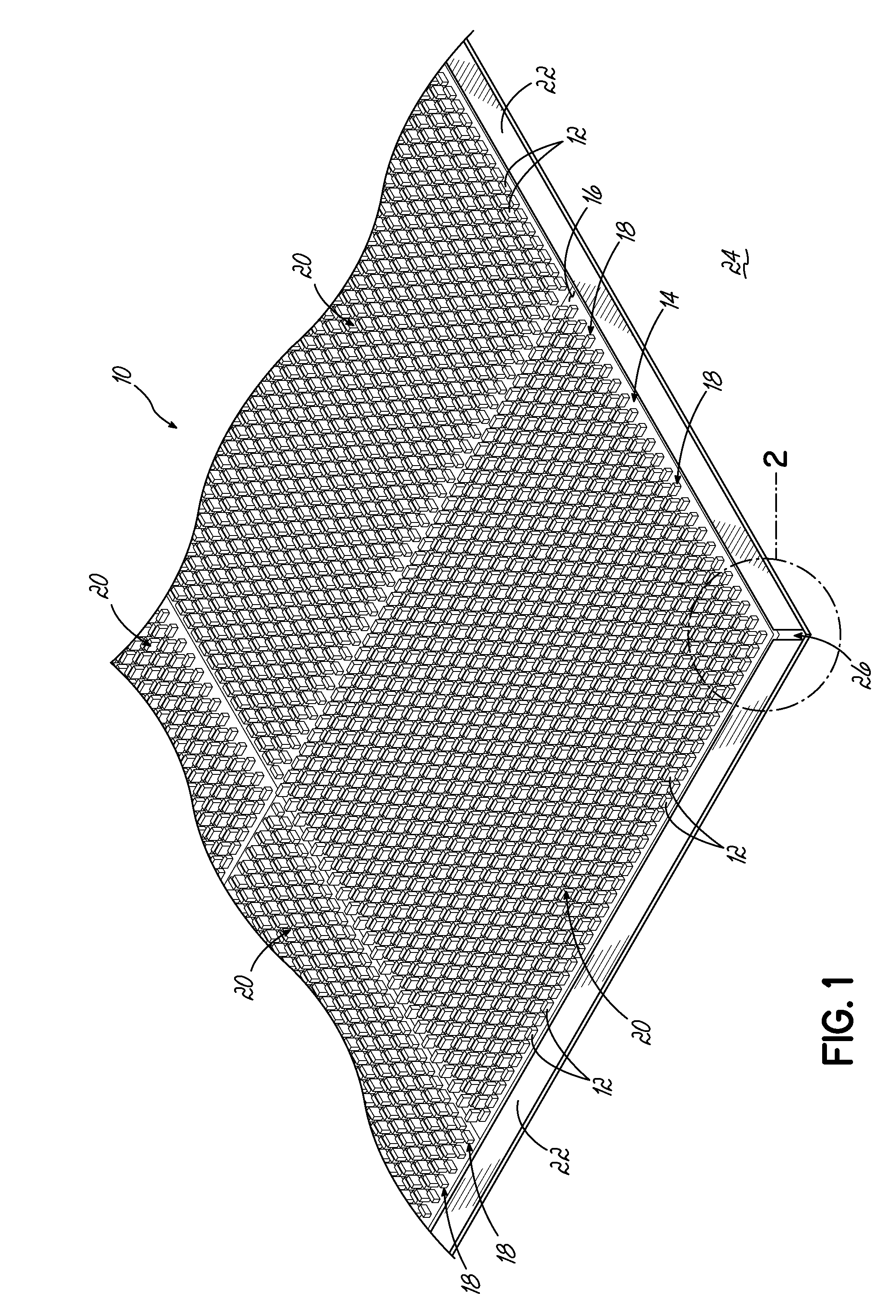 Slip resistant mat with stabilizing projections