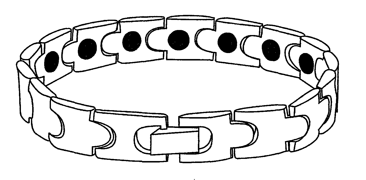 Wave-energy resonance high-negative ionized meridian point pneumatic therapy bracelet