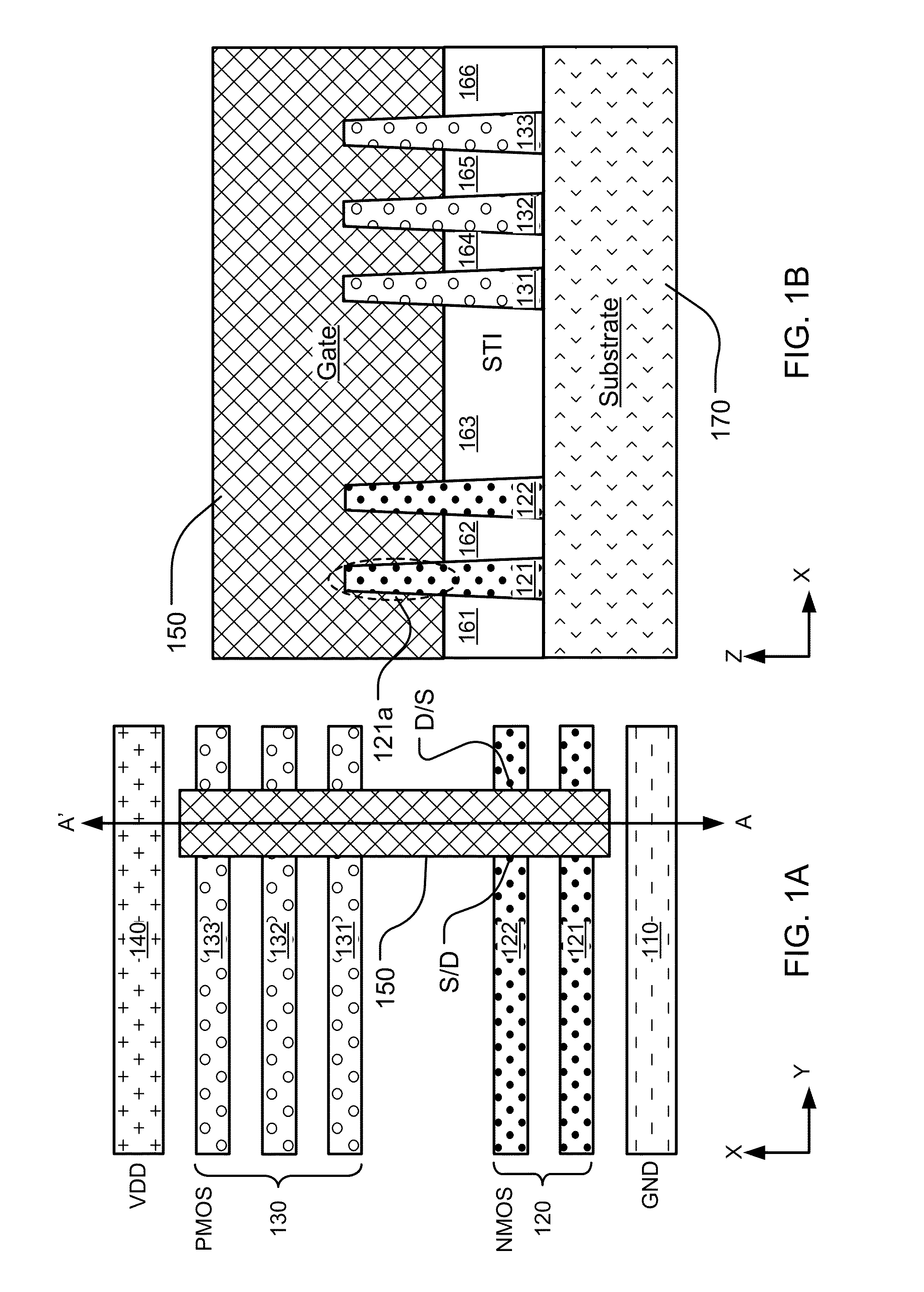 Cells having transistors and interconnects including nanowires or 2d material strips