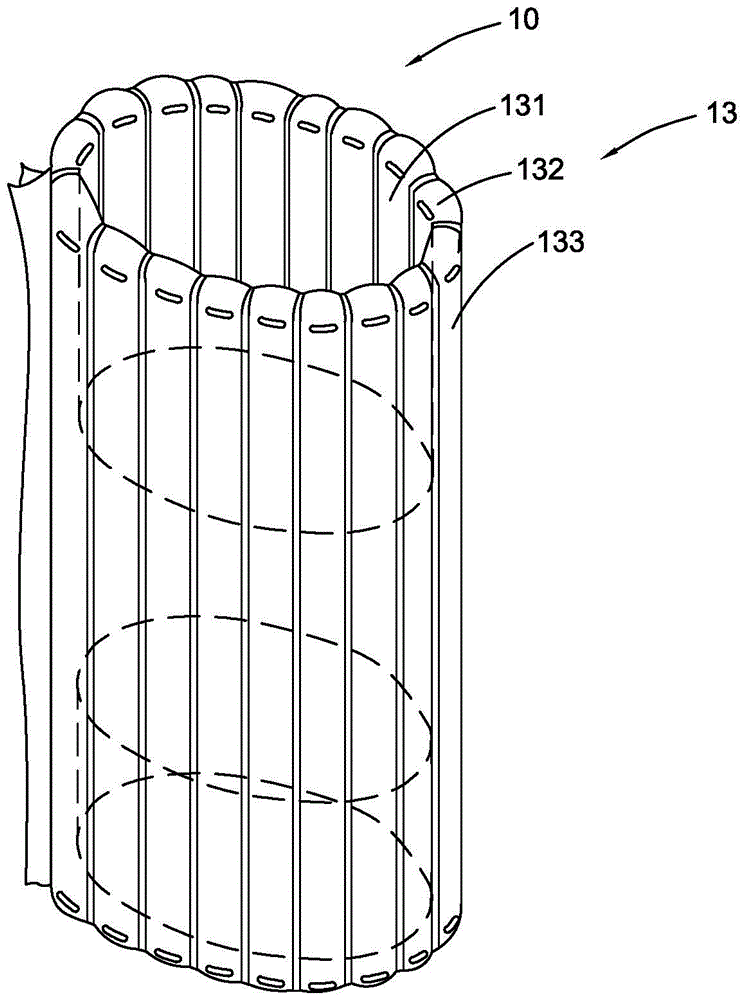 Embedded inflatable packing device