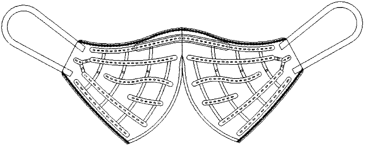 Multipurpose anti-dust gauze mask provided with airtight outer layer, formed with gaps in middle and conducting air exchange at sides