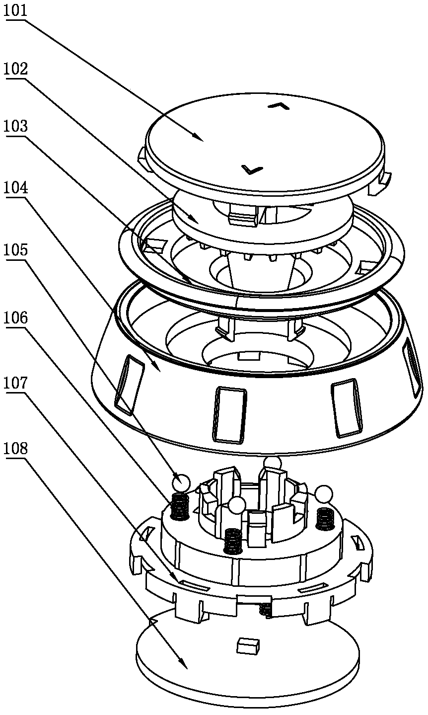 A combined knob lever switch device