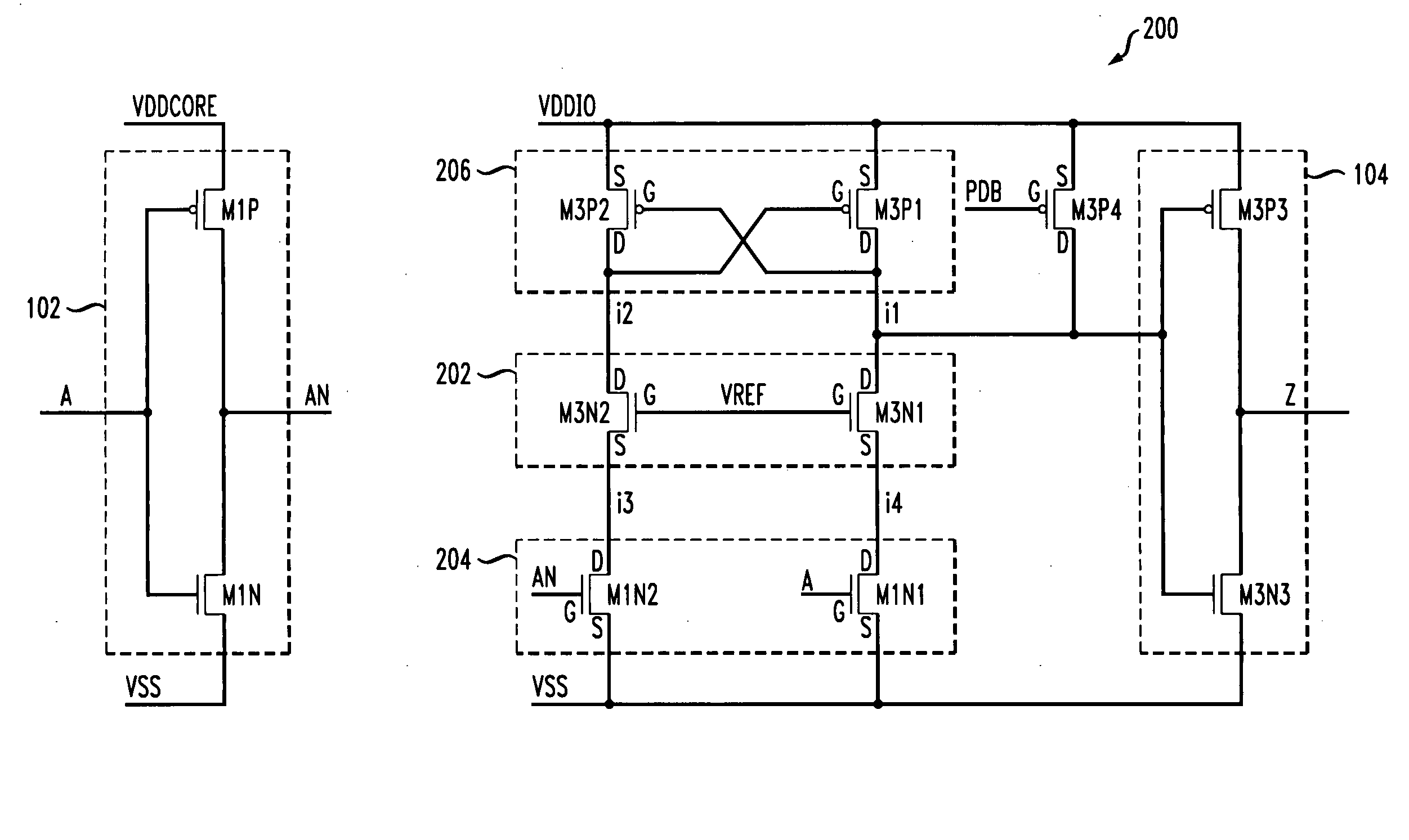 Voltage level translator circuit with wide supply voltage range