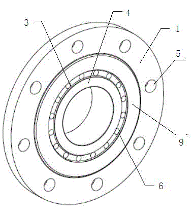 Double-pipe pipeline connection flange of hazardous gas delivery system