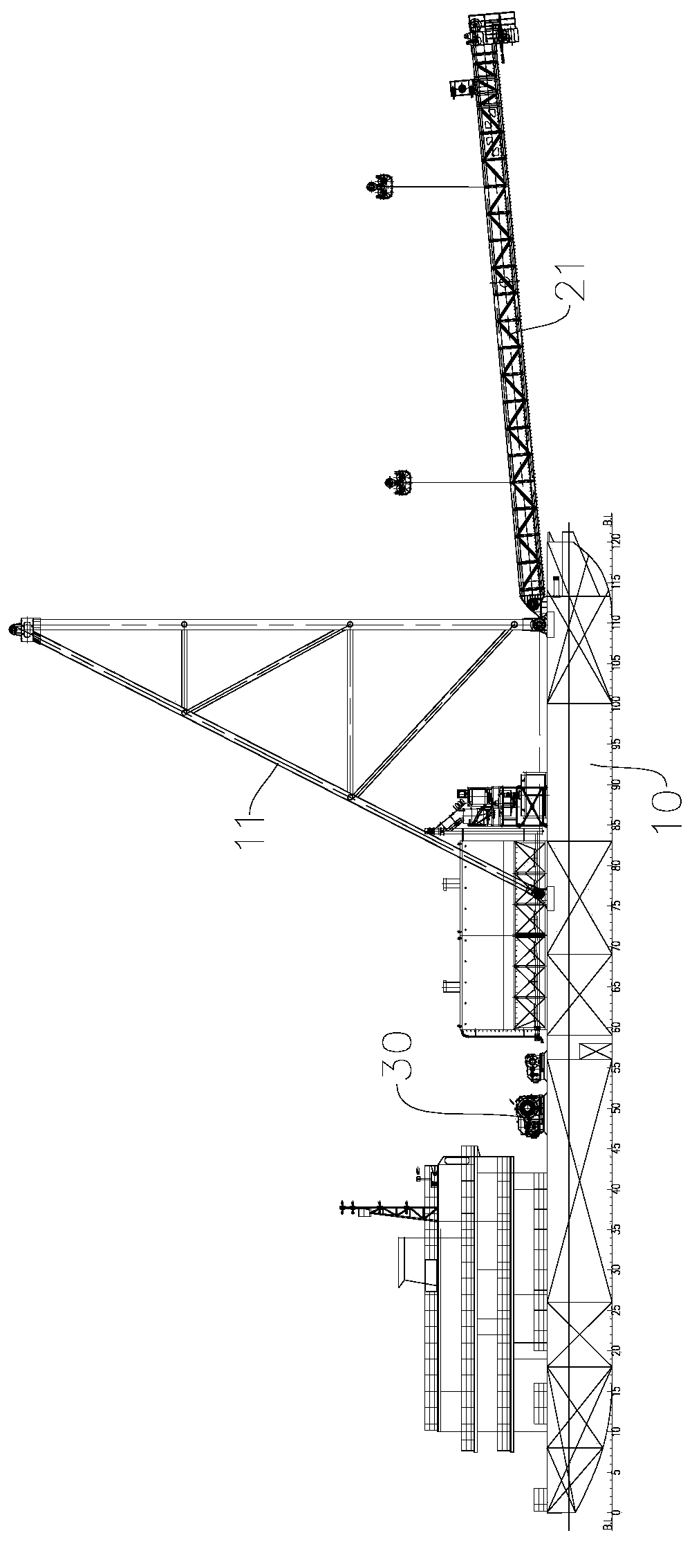 Lifting method of pile frame