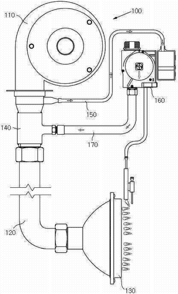 Air proportional control device for gas burner