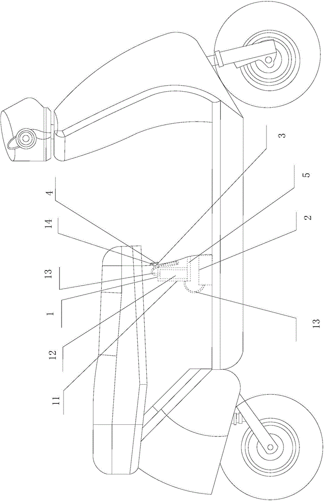 Built-in charging structure of electric motorcycle