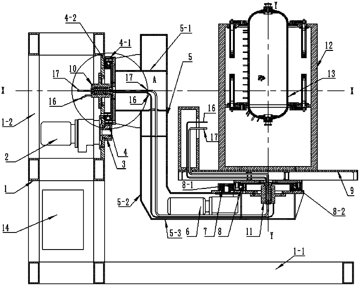 High-pressure hydrogen storage tank inner container forming device and process