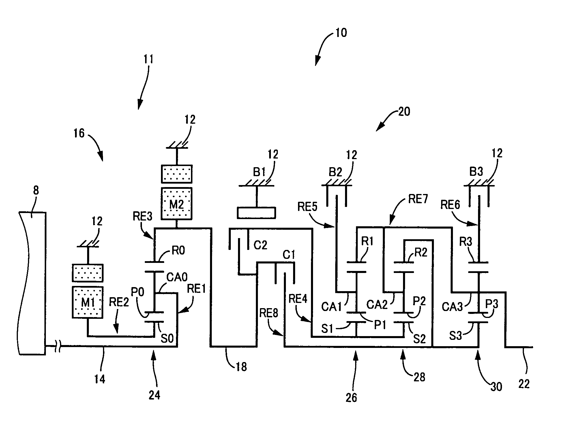 Control apparatus for hybrid vehicle power transmitting system