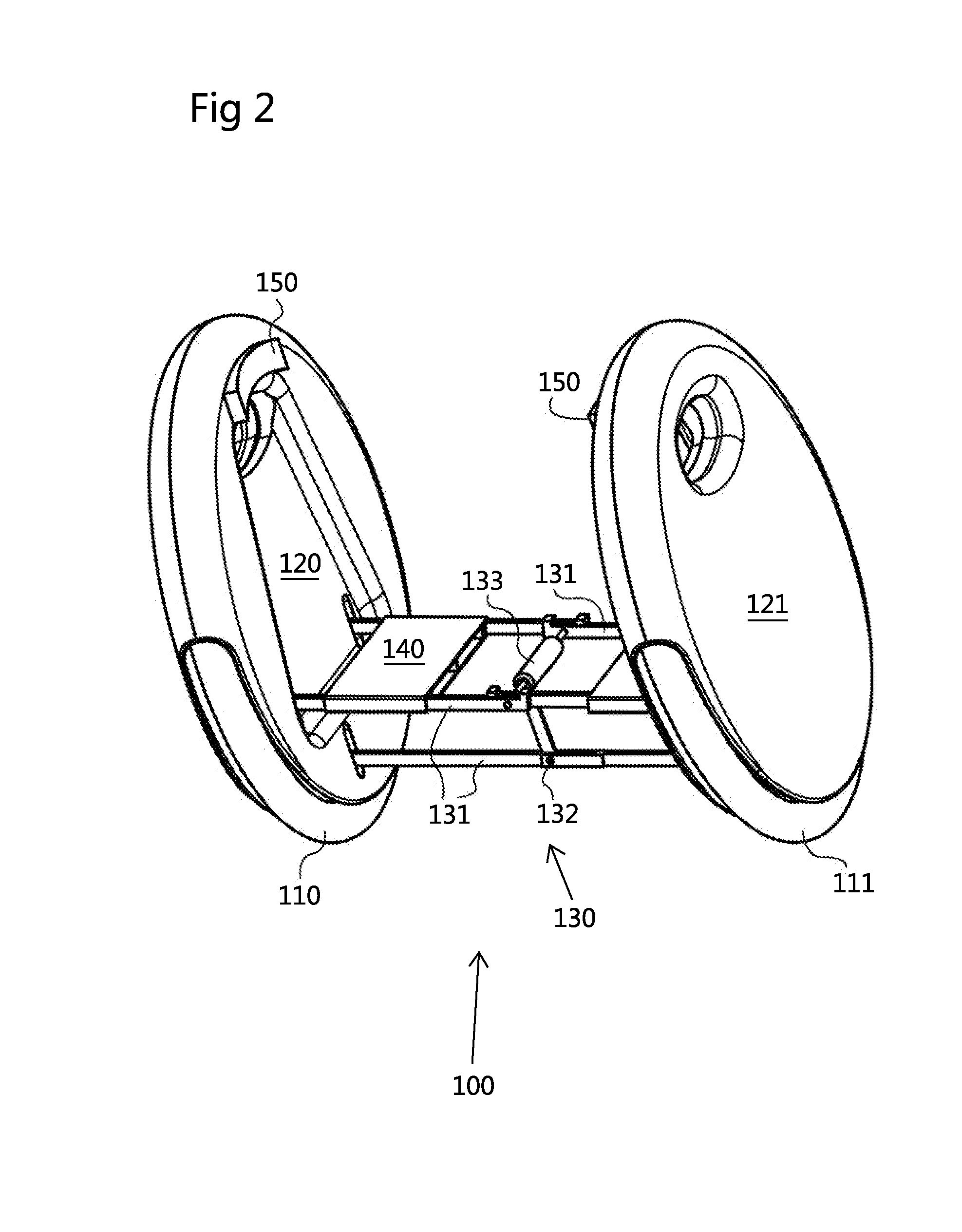 Two-wheeled self-balancing motorized personal vehicle with tilting wheels