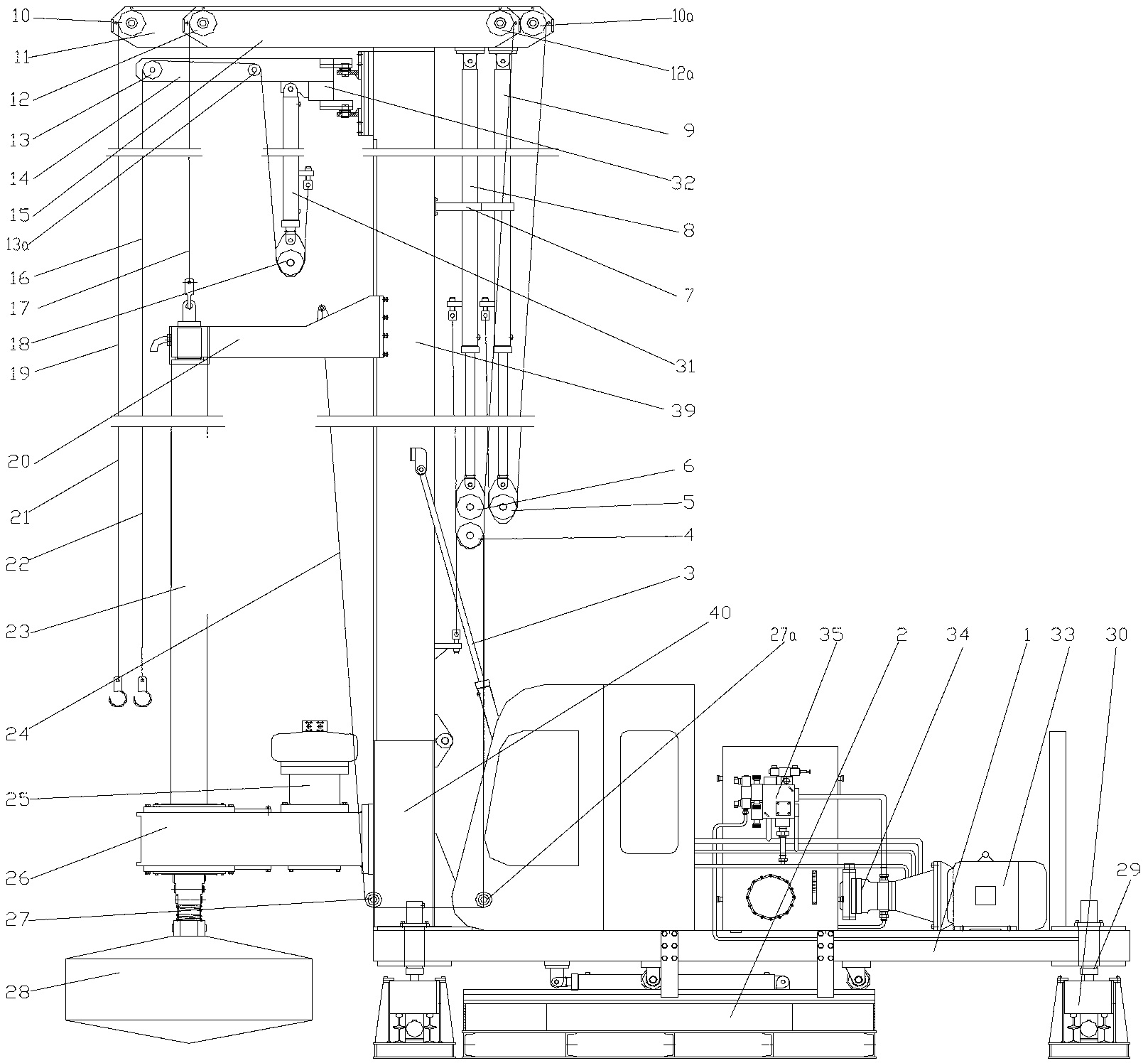 Hydraulic type driving system for engineering driller