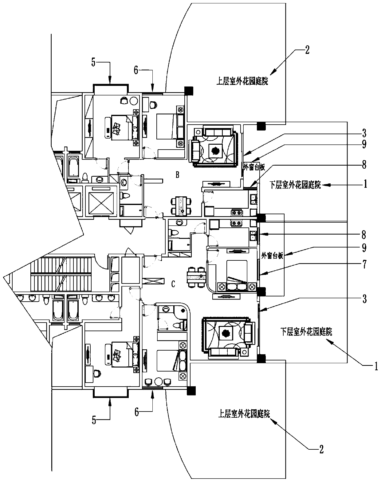 A high-rise villa with a big data management system