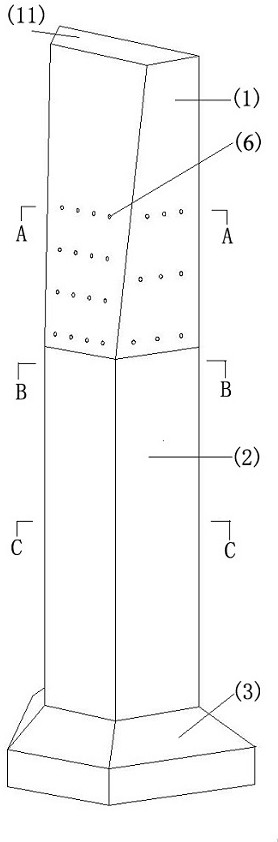 A trapezoidal toed drainage anti-slide pile and its construction method