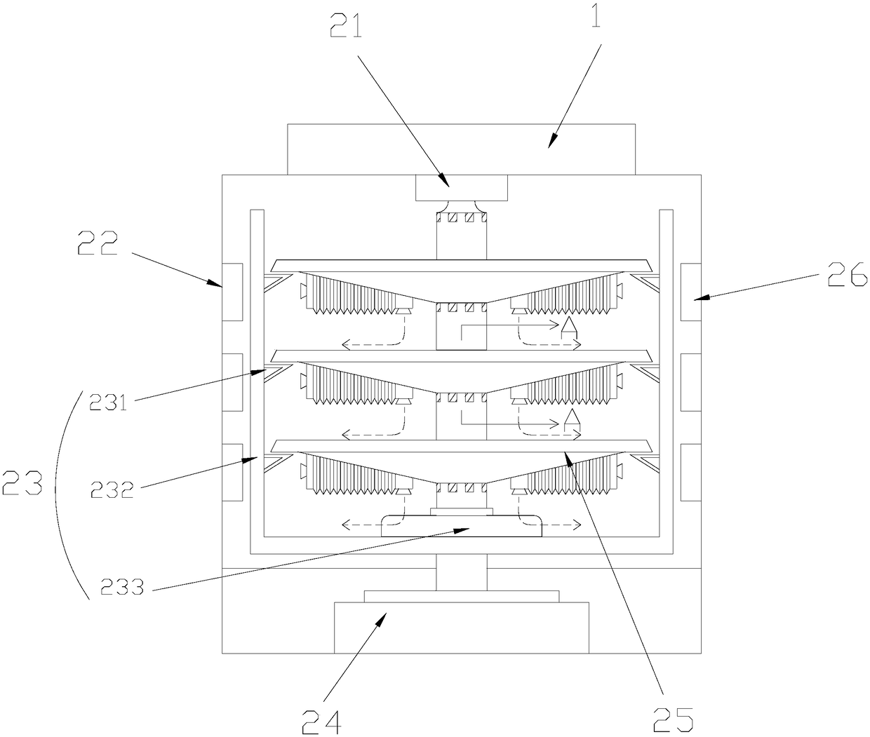 High-efficiency homogeneous processing food dehydration device