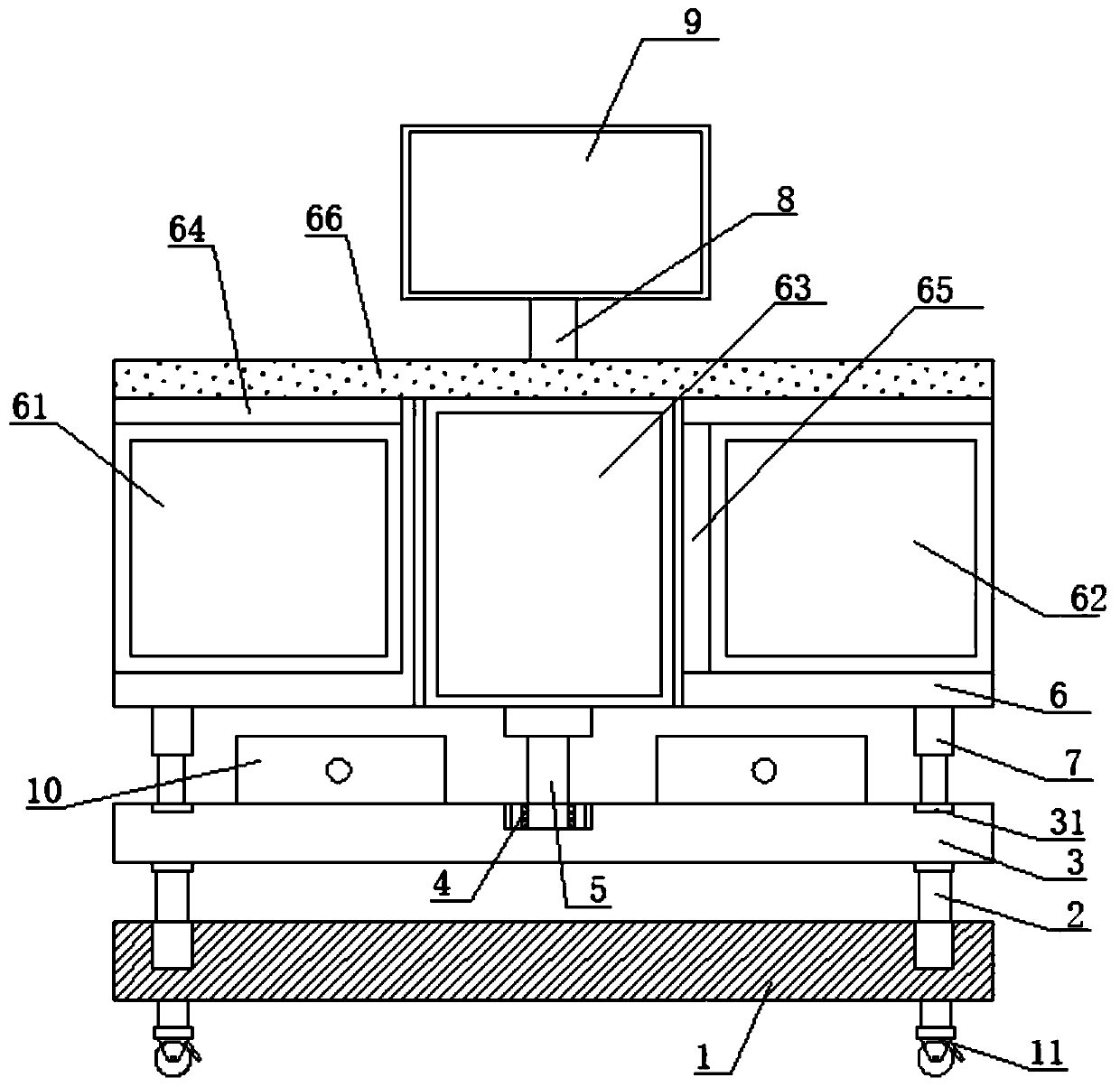 Financial voucher display device for economic management teaching