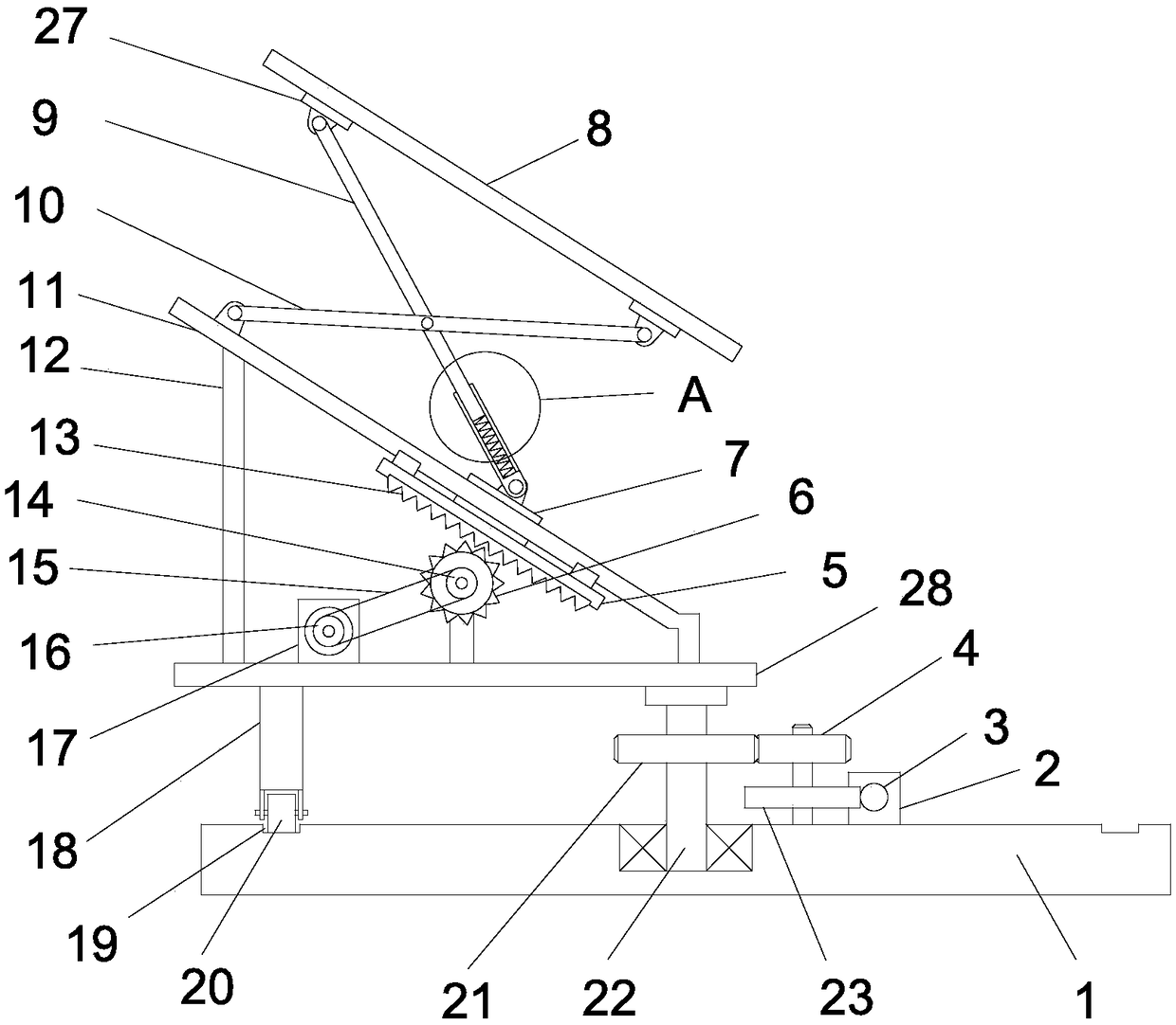 Supporting frame for solar photovoltaic power generation board