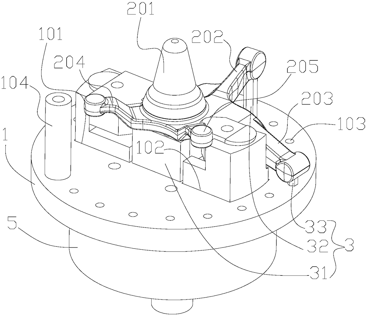 Rough and fine turning fixture for steering knuckle