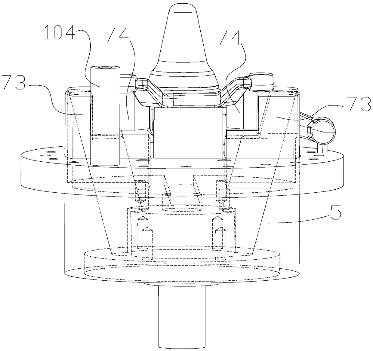 Rough and fine turning fixture for steering knuckle