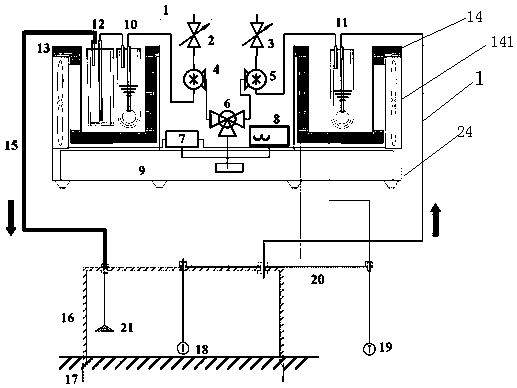 Sampling device applied to ammonium nitrogen isotope determination and sampling method thereof