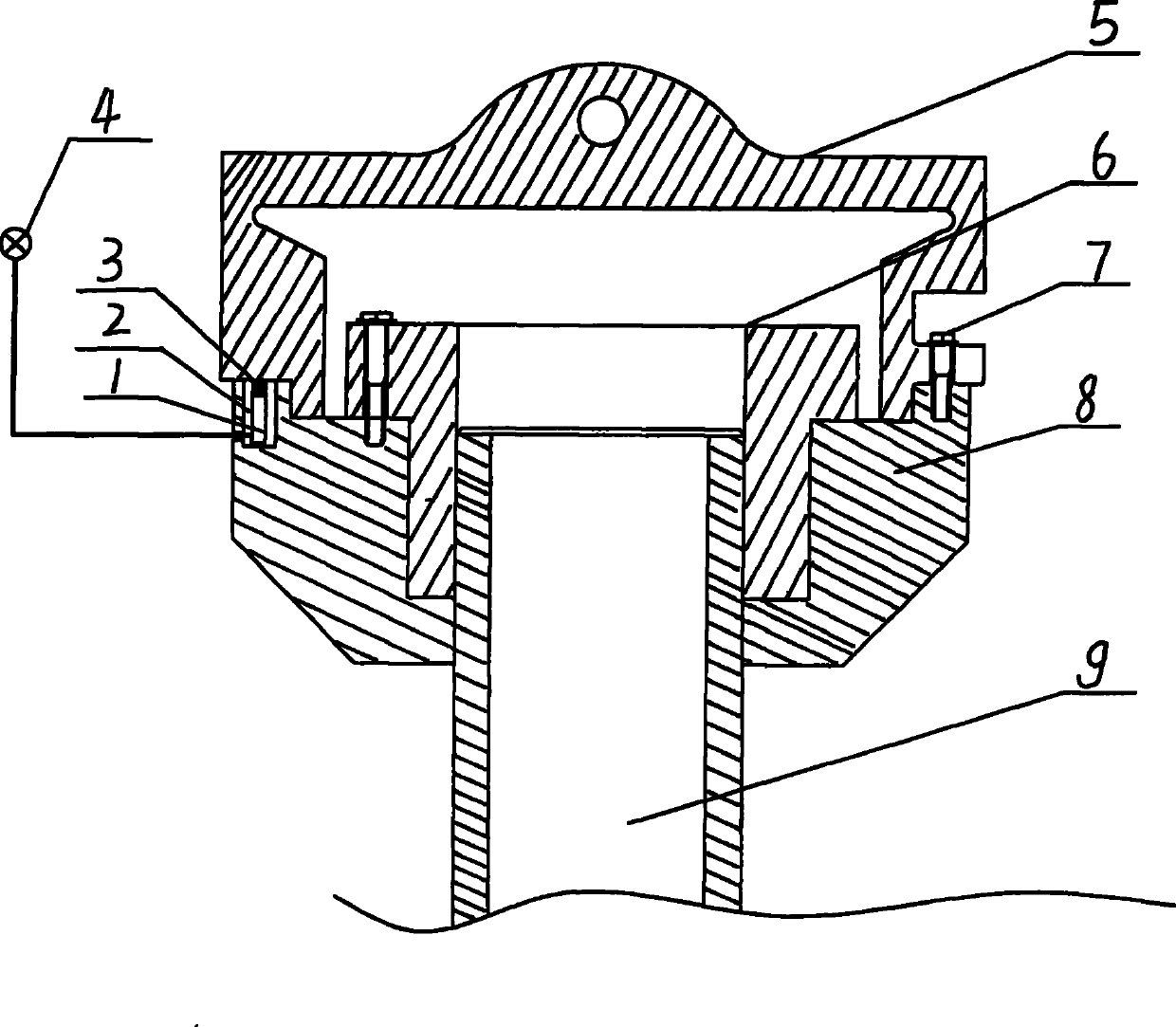 Loose detecting device for arm support bearing cap