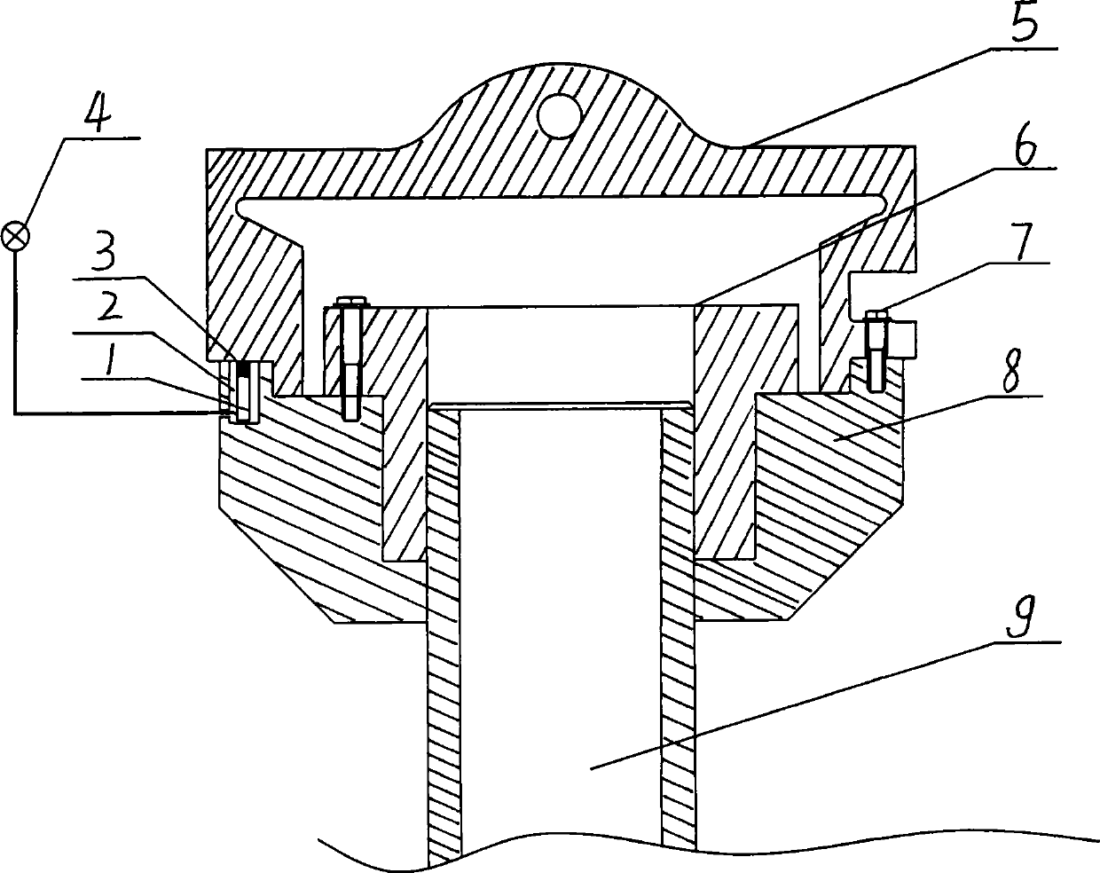 Loose detecting device for arm support bearing cap