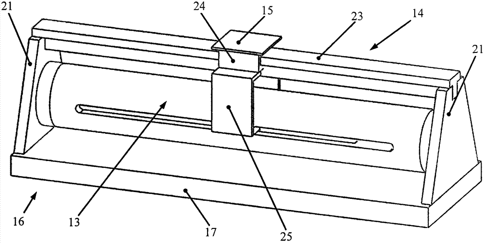 Cylindrical closed magnetic field type low-frequency vibration calibration table with long permanent magnet tube radial excitation