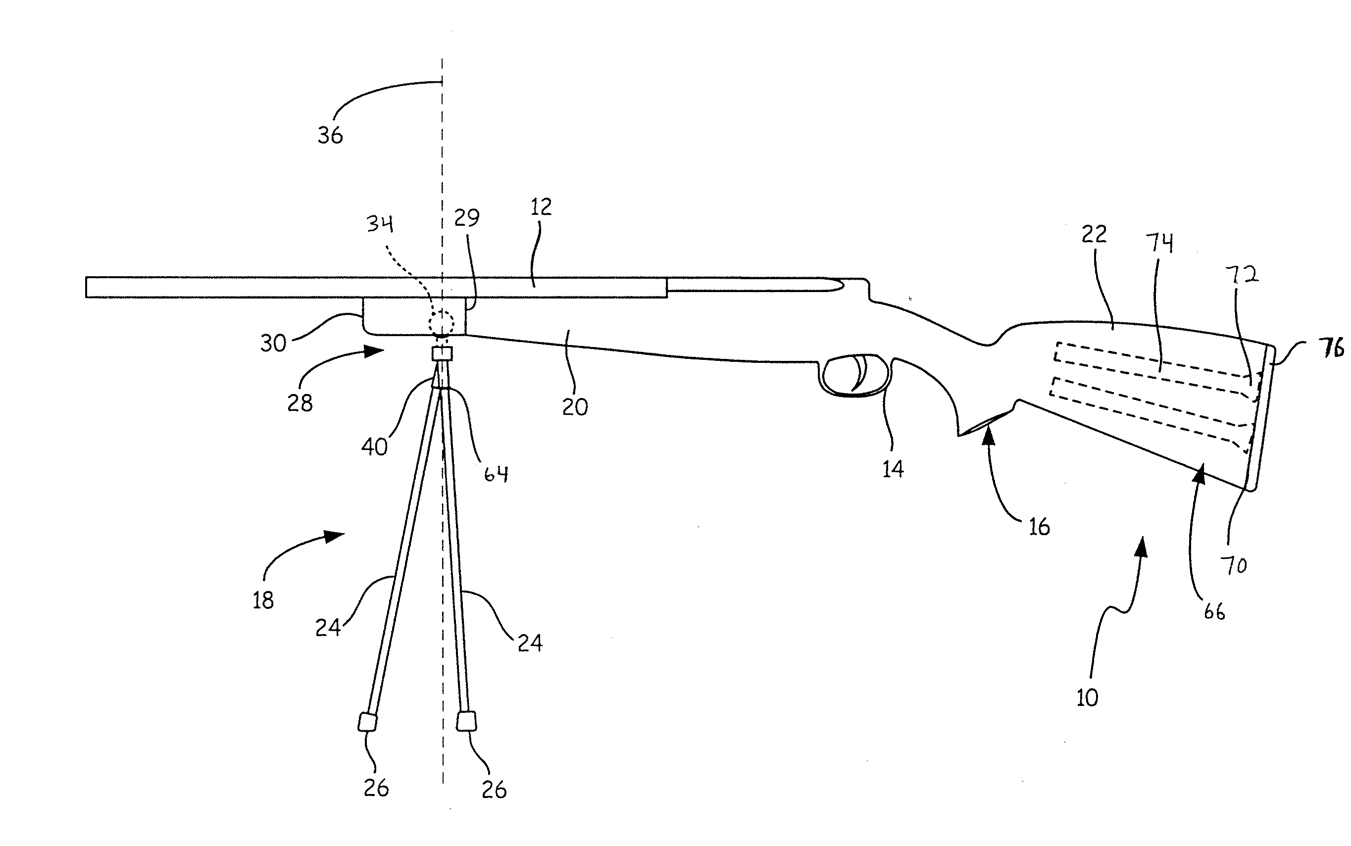 Firearm stock with support