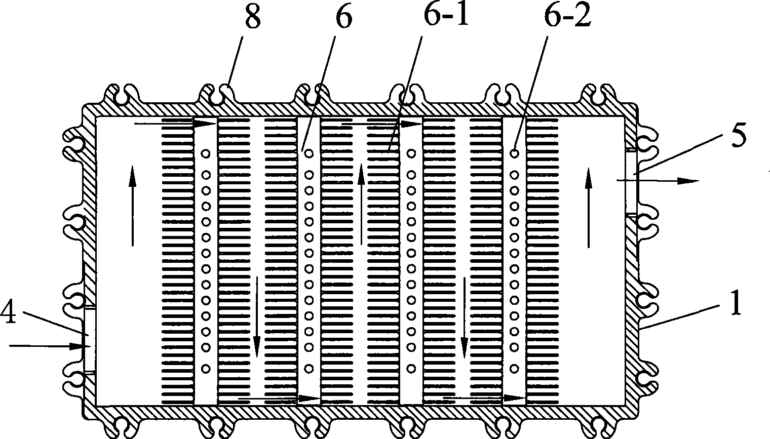 Highly effective complete aluminum alloy heat exchanger