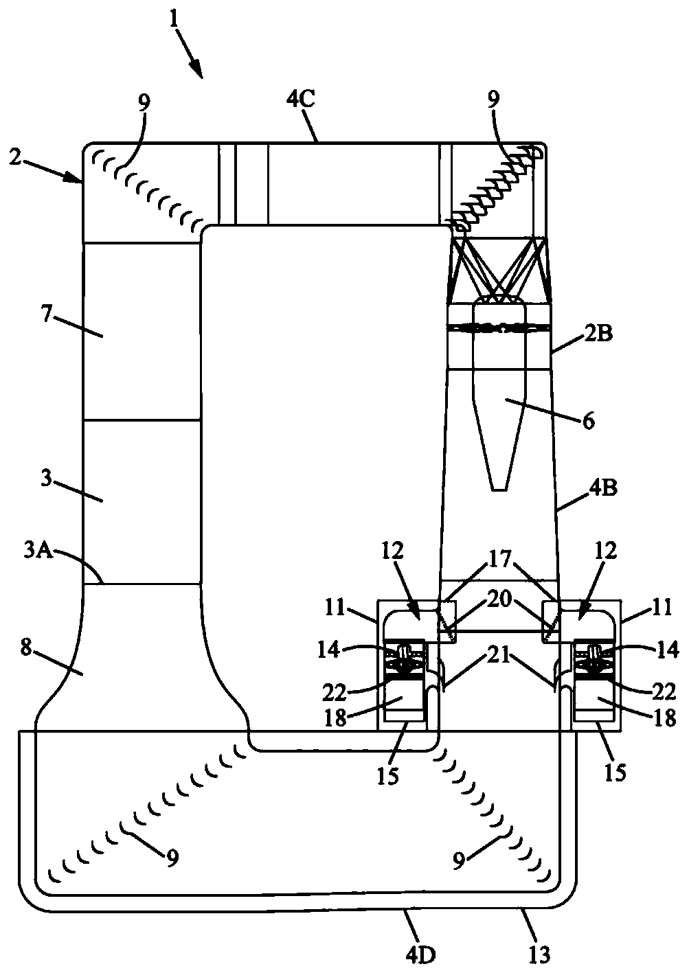 Free fall simulator cooling system