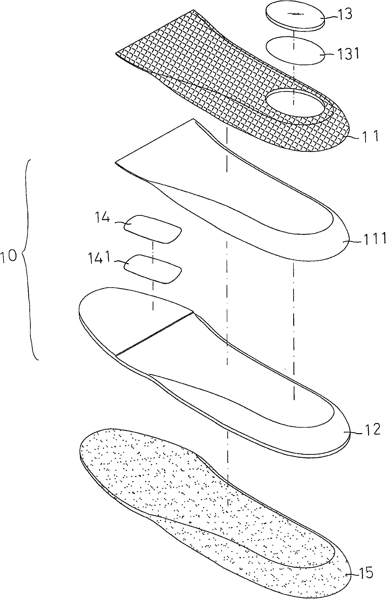 Insole compositely molded from multiple materials