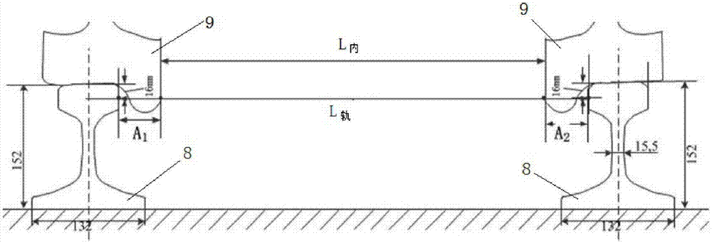 Vehicle-mounted rail gauge measurement system and measurement method