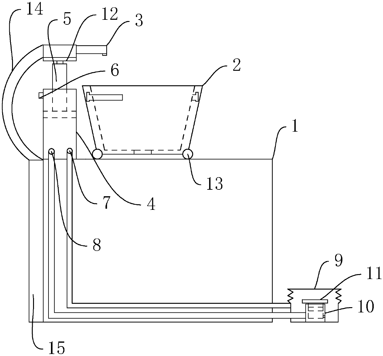 Hand washing device with telescopic function