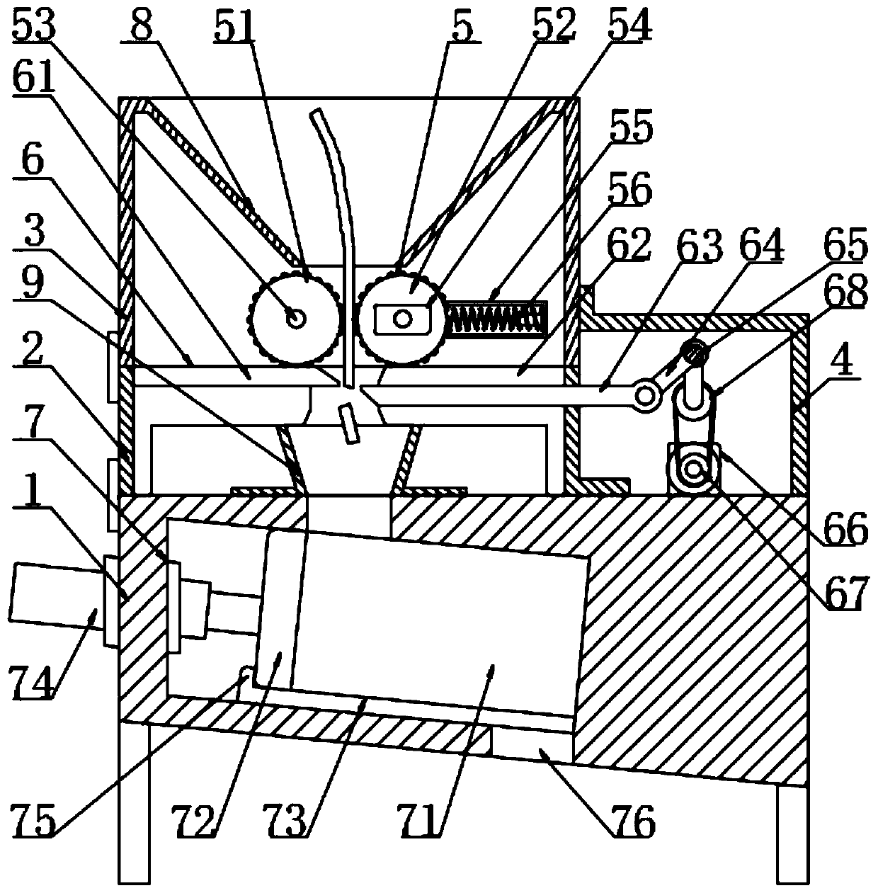 Metal stamping structural part waste cleaning and packaging device