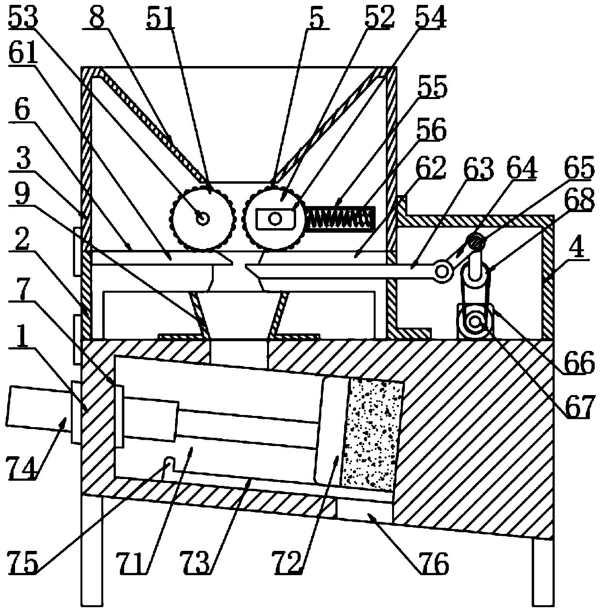 Metal stamping structural part waste cleaning and packaging device