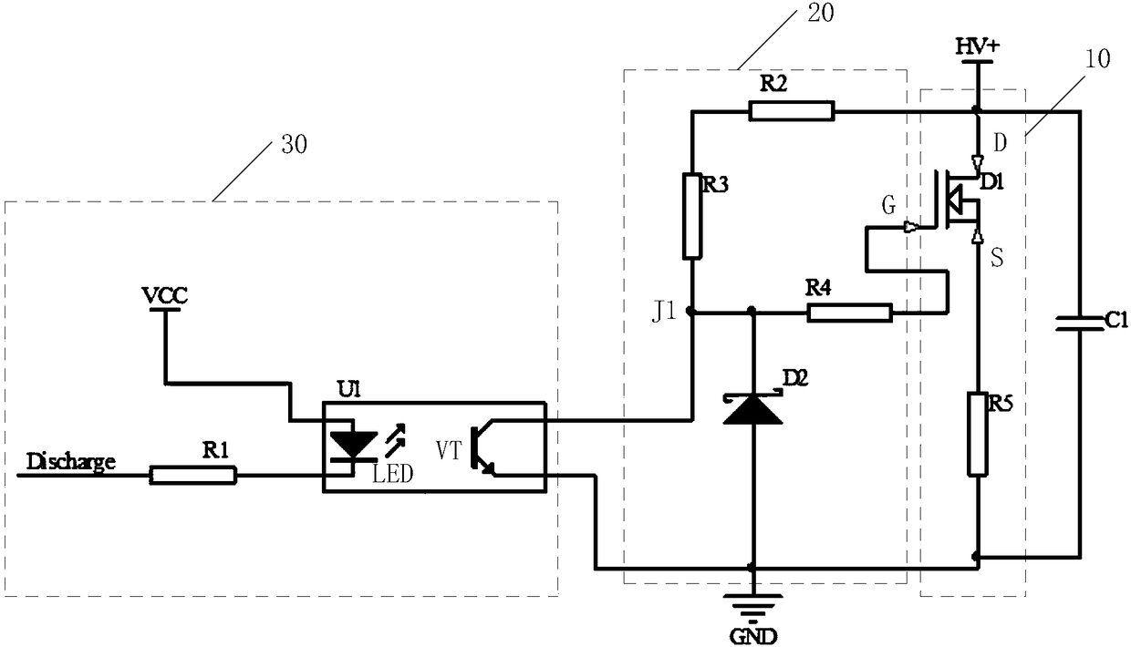 Electric vehicle and high-voltage system and high-voltage discharge circuit thereof